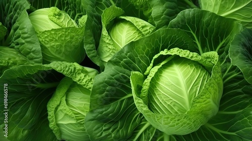 Pattern made of young green cabbage