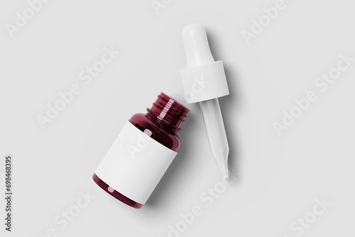 This realistic Dropper Bottle Mockup, with a white background, is perfect for advertising