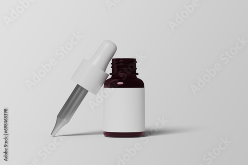 This realistic Dropper Bottle Mockup, with a white background, is perfect for advertising