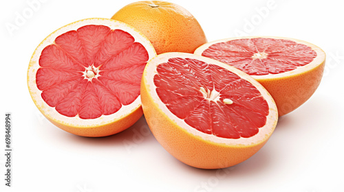 Organic grapefruit isolated on white background. Generative Ai