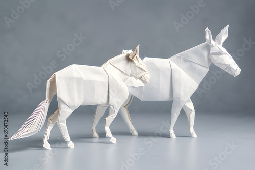 Paper Origami Donkey