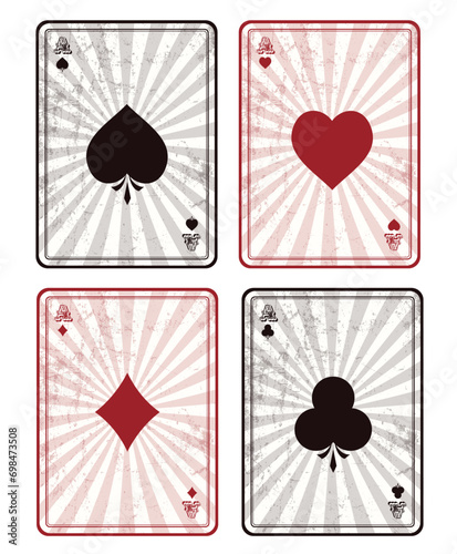 Playing cards ace set vector casino card