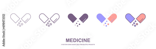Medicine bottle icon vector design with editable stroke