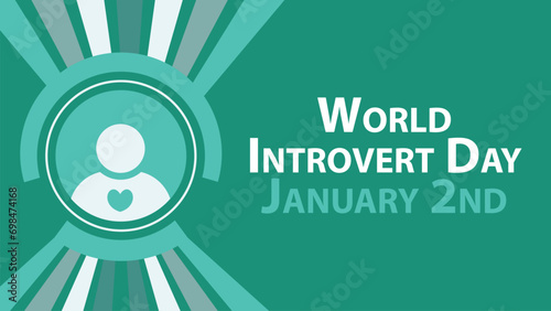World Introvert Day vector banner design. Happy World Introvert Day modern minimal graphic poster illustration.