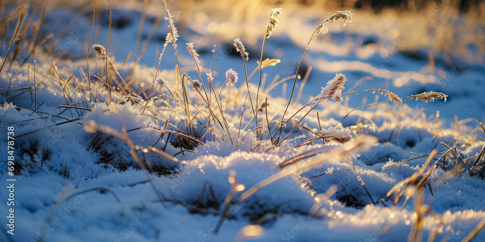 Spring Grass Covered With Snow For Wallpaper Created Using Artificial Intelligence Spring Grass Covered With Snow For Wallpaper Created Using Artificial Intelligence