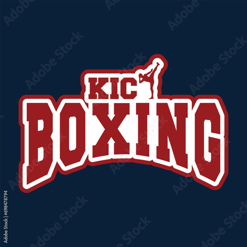 Kick Boxing Red and Blue Logotype Vector