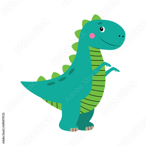 Cute dinosaur on a white isolated background.  Vector illustration  EPS 10.