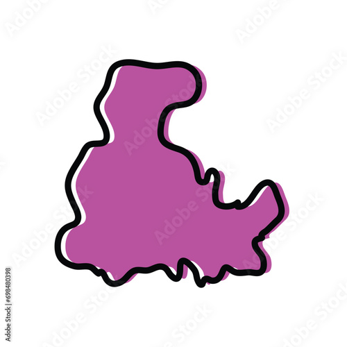 Segou Region of Mali vector map illustration.