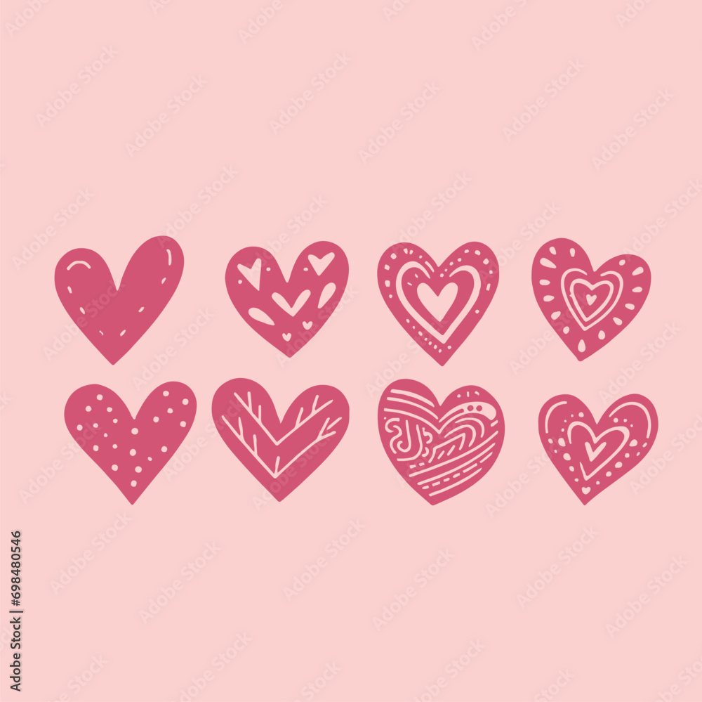 pink heart.set of pink  hearts