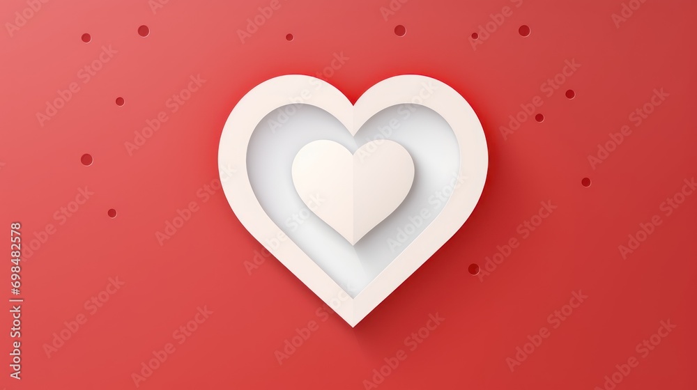a paper cut out of a heart on a red background with a hole in the middle of the cutout. a paper cut out of a heart on a red background with a hole in the middle of the cutout.