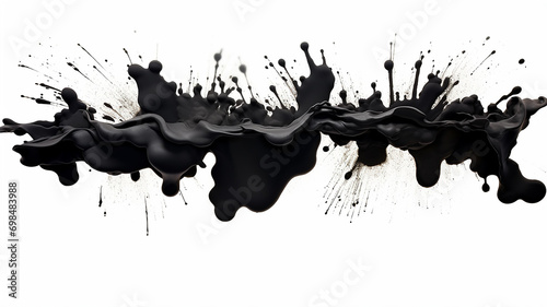 black ink blob spot isolated on white background design object frame