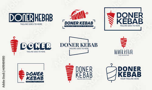 Shawarma logo for restaurants and markets. Doner kebab logo template.