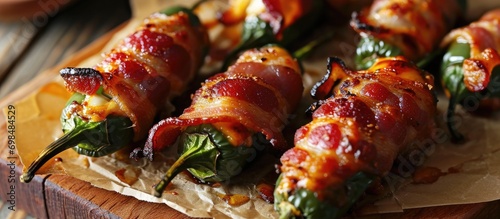 Bacon-wrapped jalapeno poppers photo