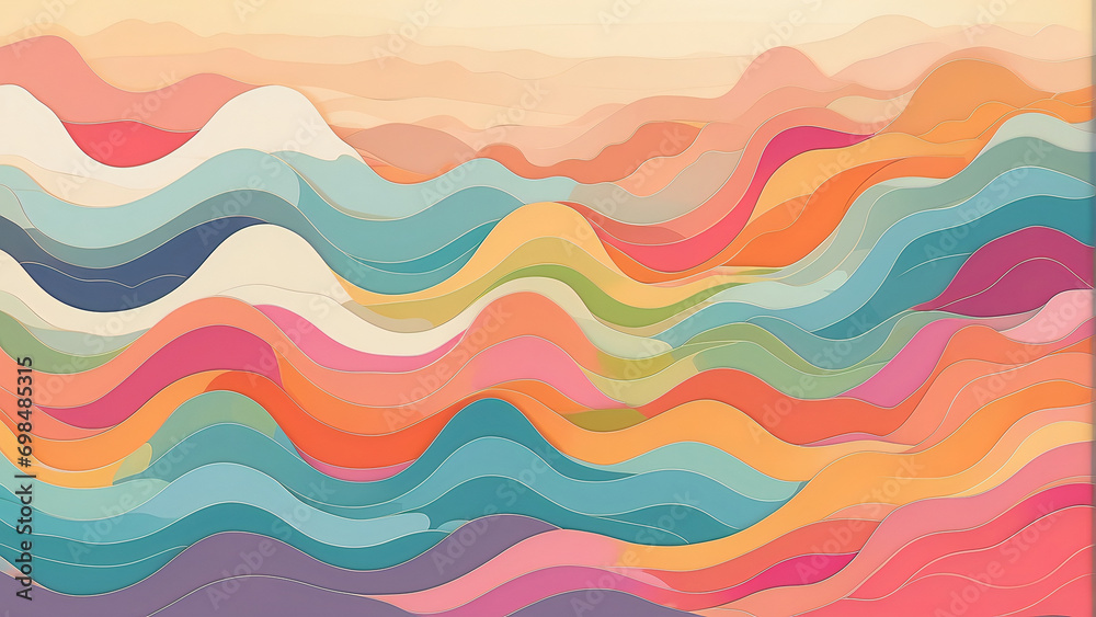 An abstract colourful painting of a wavy pattern, Elegant Business Card, Greeting card Template An abstract colourful painting of a wavy pattern, Elegant Business Card, Greeting card Template