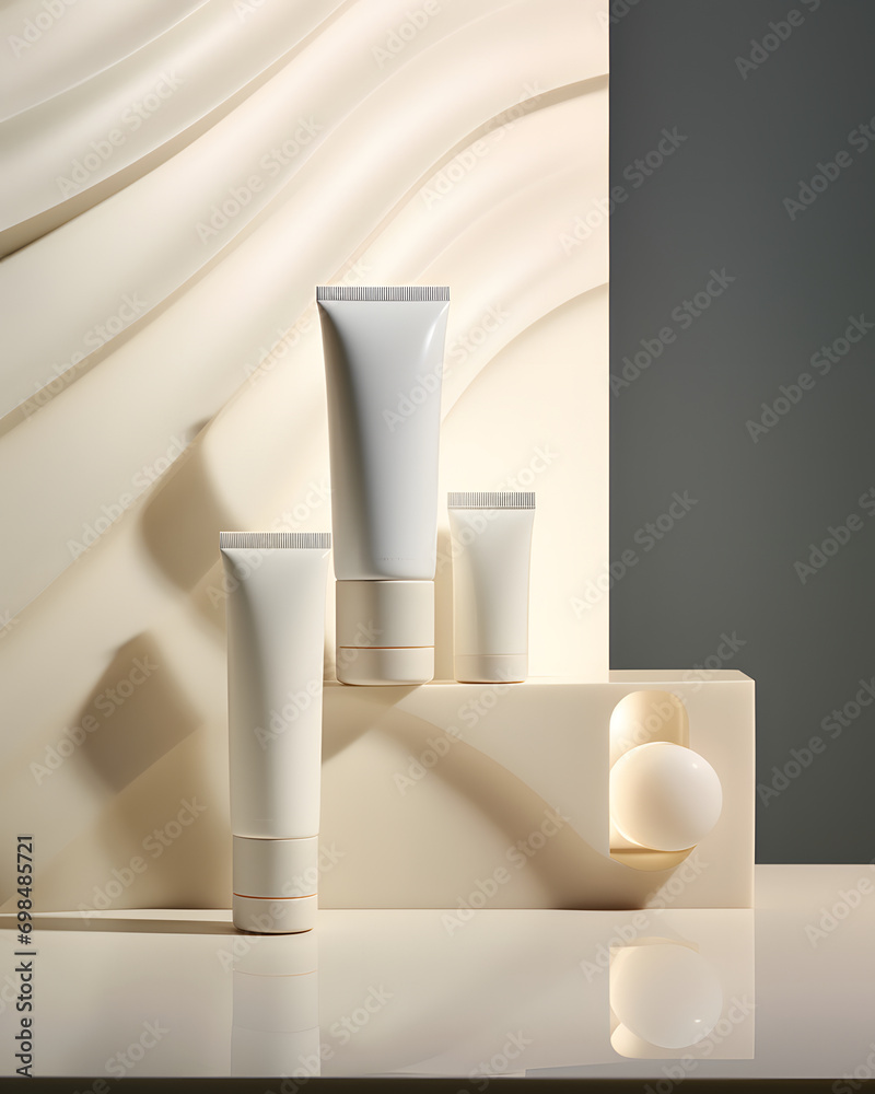set of white cosmetic products set of white cosmetic products