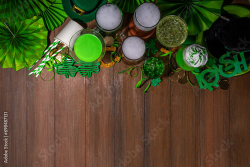 Set of cocktails and drinks for St Patrick's Day photo