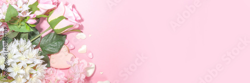 Spring holiday background with flowers