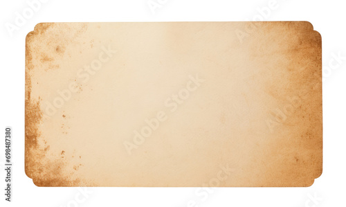 Blank old paper sheet isolated on transparent background