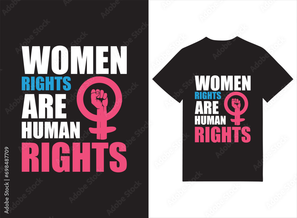 Women Rights Are Human Rights Print-ready T-shirt Design