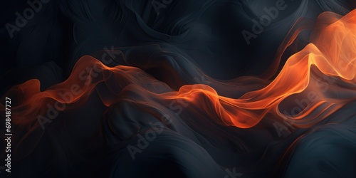 Flowing blue and orange silk , banner background image photo