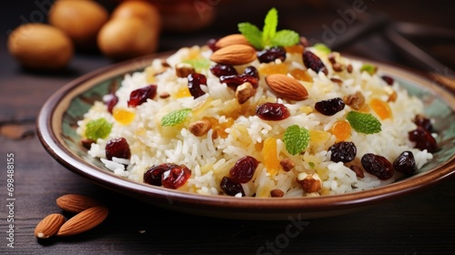 Rice with dried fruits and nuts