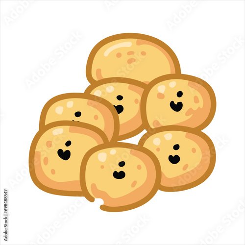 cute Hash brown sminimalism flat colorvector il  photo