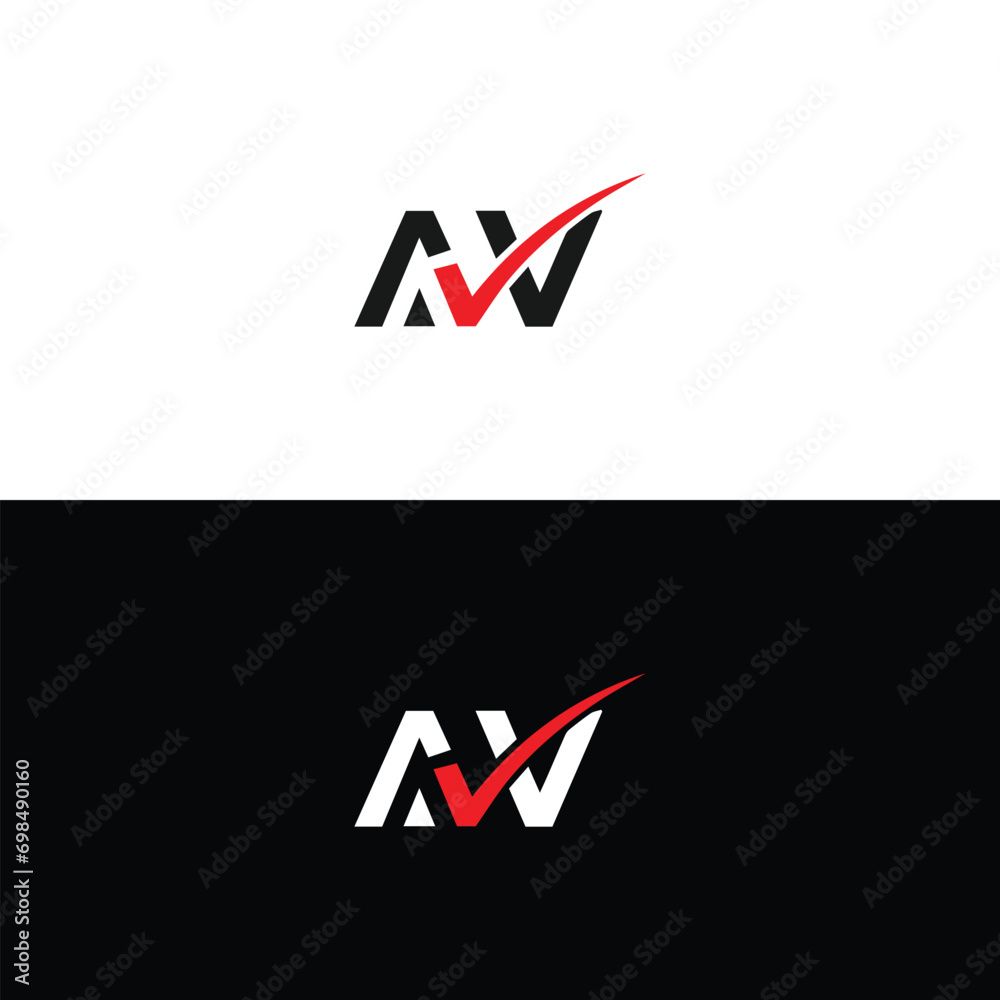 AV logo. A V design. White AV letter. AV, A V letter logo design