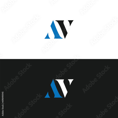 AV logo. A V design. White AV letter. AV, A V letter logo design. Initial letter AV linked circle uppercase monogram logo. A V letter logo vector design. 
