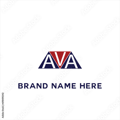 AVA logo. A V A design. White AVA letter. AVA, A V A letter logo design. Initial letter AVA linked circle uppercase monogram logo. A V A letter logo vector design. 
