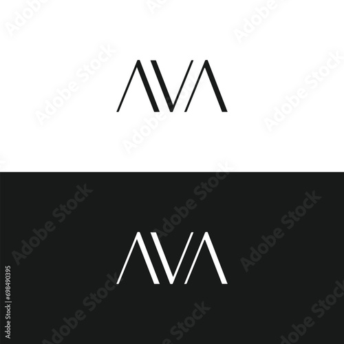 AVA logo. A V A design. White AVA letter. AVA, A V A letter logo design. Initial letter AVA linked circle uppercase monogram logo. A V A letter logo vector design. 