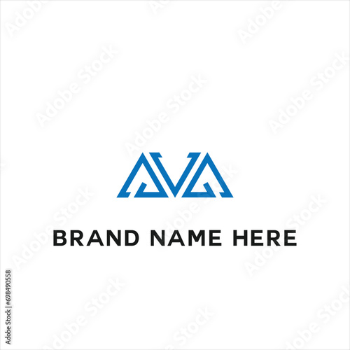 AVA logo. A V A design. White AVA letter. AVA, A V A letter logo design. Initial letter AVA linked circle uppercase monogram logo. A V A letter logo vector design. 