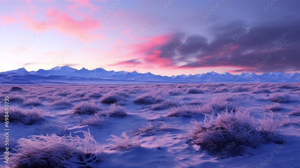 Patagonian Winter Twilight: A scene set during the twilight hours,
