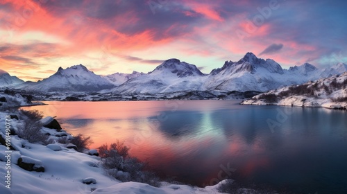 Patagonian Winter Twilight: A scene set during the twilight hours, © juni studio