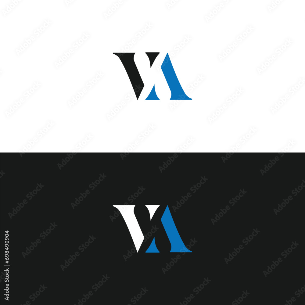 VA logo. V A design. White VA letter. VA, V A letter logo design ...