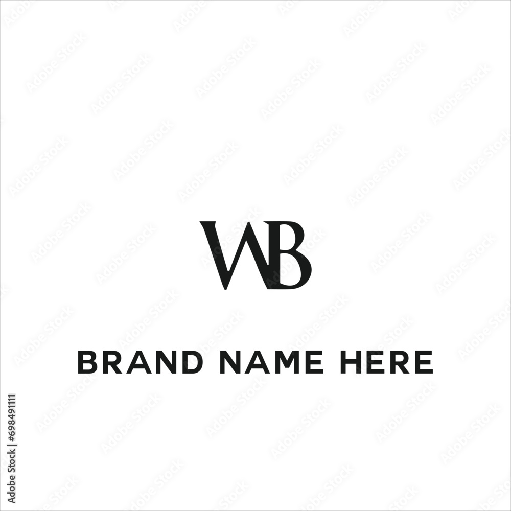 WB logo. W B design. White WB letter. WB, W B letter logo design. Initial letter WB linked circle uppercase monogram logo. W B letter logo vector design.	