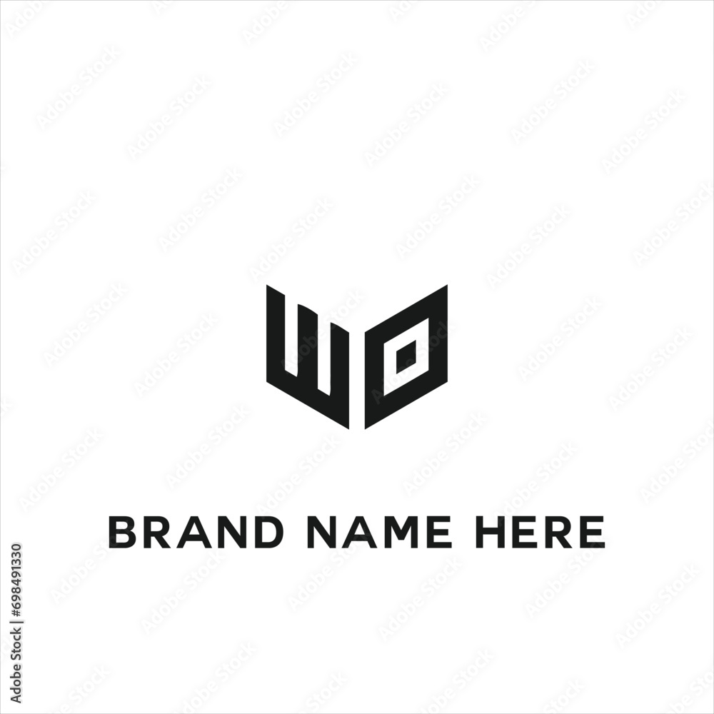 WO logo. W O design. White WO letter. WO, W O letter logo design. Initial letter WO linked circle uppercase monogram logo. W O letter logo vector design.	