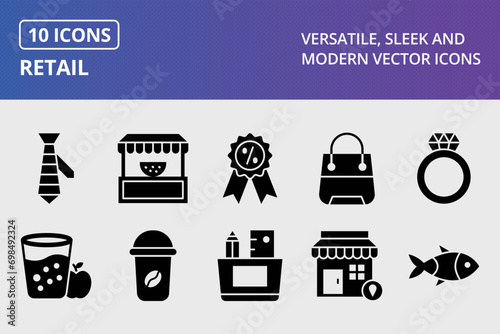 Retail Glyph Icons Set