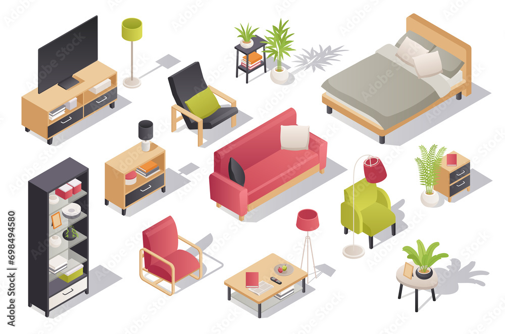 Isometric furniture set