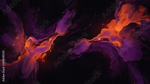 Abstract painted art background in purple and orange