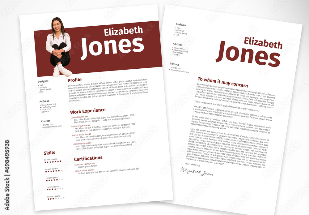 CV and Introductory Letter Template Stock Template Adobe Stock
