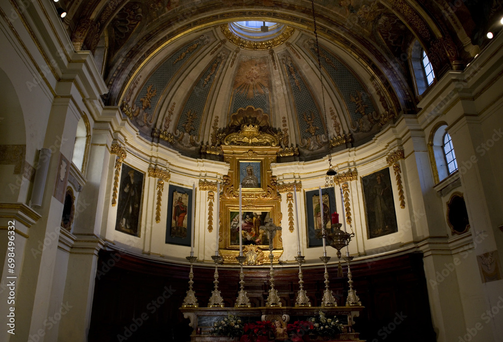 Interior of Chapel of the Virgin of Victories in Valletta, Malta