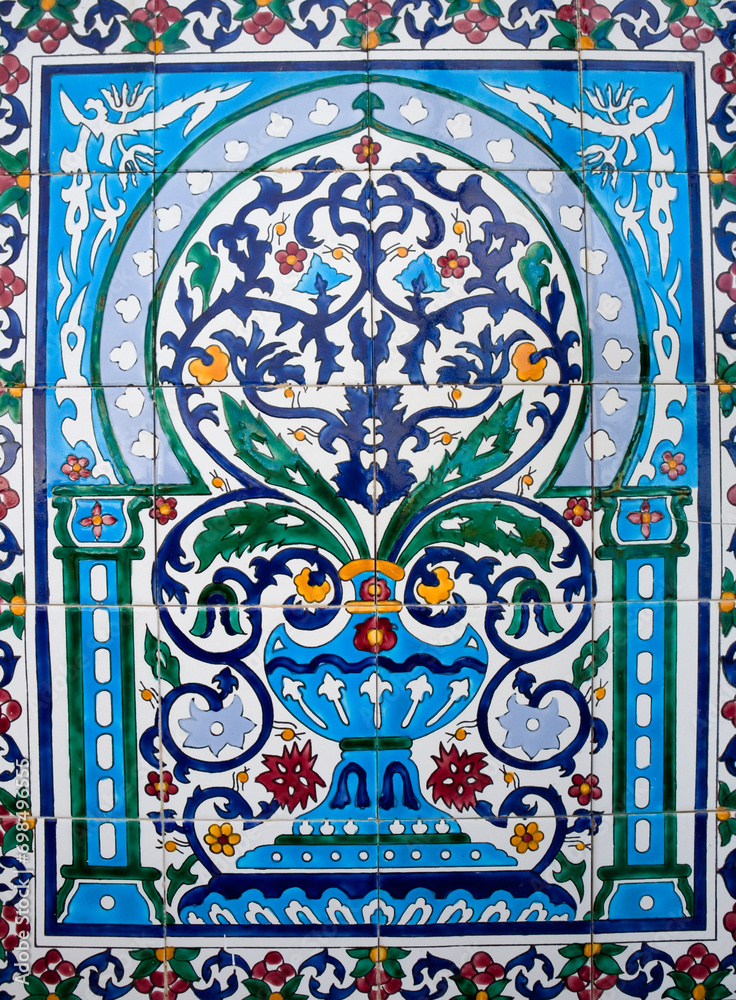  Painted tiles in downtown in Malta
