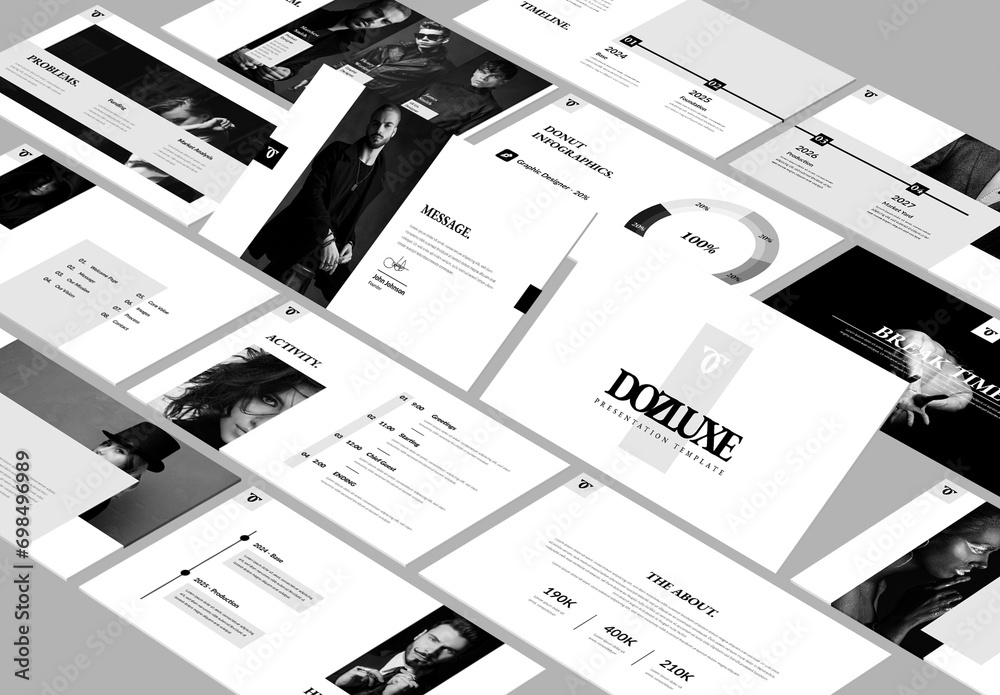 Minimal Black Fashion Business Presentation Stock Template | Adobe Stock