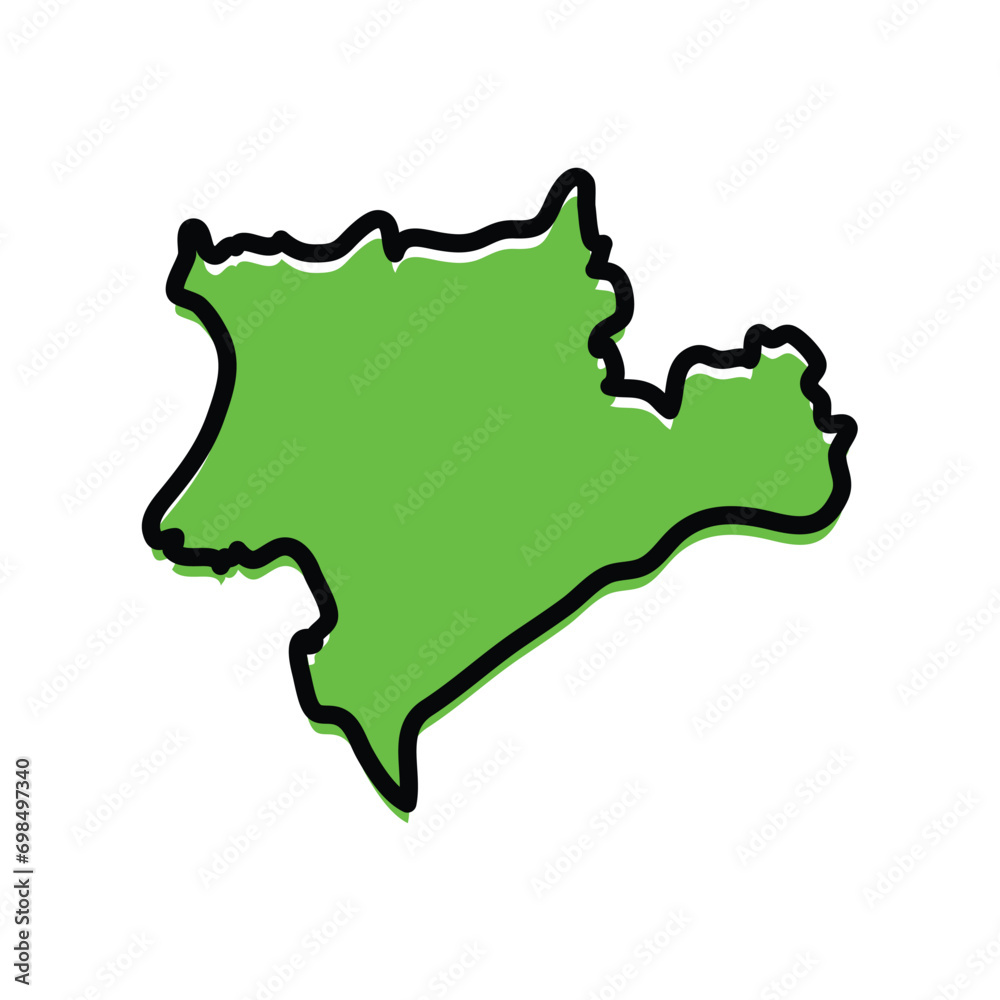 Souss-Massa region of Morocco vector map illustration.
