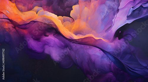 Abstract painted art background in purple and orange