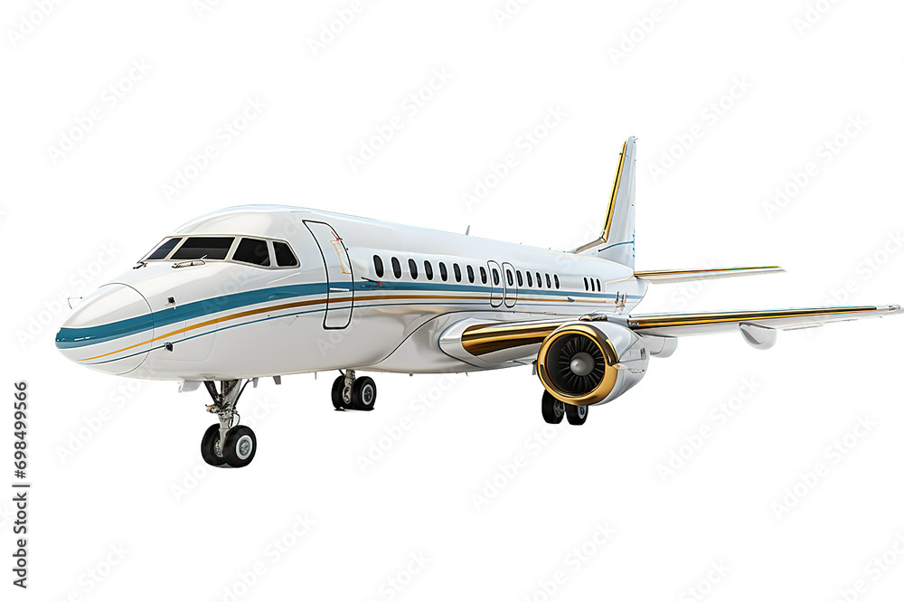 Private Jet Airplane isolated on PNG Background. Generative Ai. Private Jet Airplane isolated on PNG Background. Generative Ai.