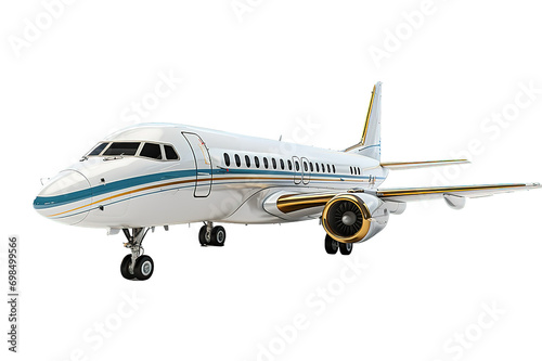Private Jet Airplane isolated on PNG Background. Generative Ai.