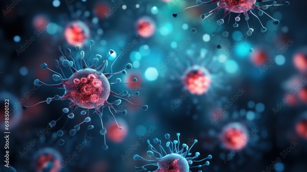a close up of a cell phone with red and blue blood cells in the middle of the cell and a black background. a close up of a cell phone with red and blue blood cells in the middle of the cell and a black background.
