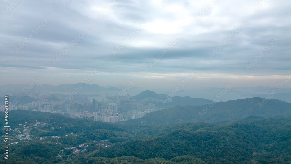 Naklejka premium a mountains in Tai Mo Shan Country Park. Dec 22 2023