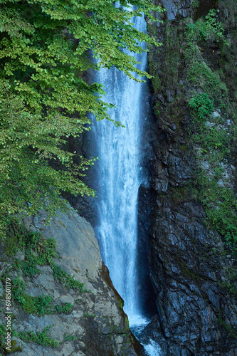 Close-up of Shasui Falls, a 3-tier waterfall in Yamakita, Kanagawa, Japan. photo